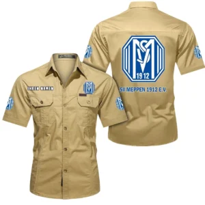 SV Meppen Hemd mit kurzen Ärmeln, All-Over-Print Kurzarmhemd BDE10051325902 - Khaki