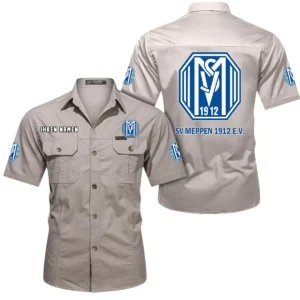 SV Meppen Hemd mit kurzen Ärmeln, All-Over-Print Kurzarmhemd BDE10051325902 - Beige