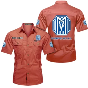 SV Meppen Hemd mit kurzen Ärmeln, All-Over-Print Kurzarmhemd BDE10051325902 - Rot