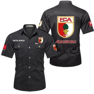FC Augsburg Hemd mit kurzen Ärmeln, All-Over-Print Kurzarmhemd BDE10051325904 - Schwarz
