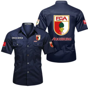 FC Augsburg Hemd mit kurzen Ärmeln, All-Over-Print Kurzarmhemd BDE10051325904 - Dunkelblau