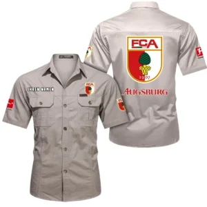 FC Augsburg Hemd mit kurzen Ärmeln, All-Over-Print Kurzarmhemd BDE10051325904 - Cremeweiß