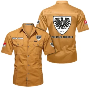 SC Preußen Münster Hemd mit kurzen Ärmeln, All-Over-Print Kurzarmhemd BDE10051325905 - Gelb-Orange