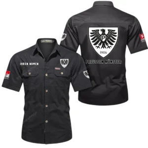 SC Preußen Münster Hemd mit kurzen Ärmeln, All-Over-Print Kurzarmhemd BDE10051325905 - Schwarz