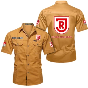 Jahn Regensburg Hemd mit kurzen Ärmeln, All-Over-Print Kurzarmhemd BDE10051325906 - Gelb-Orange