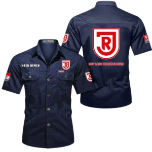 Jahn Regensburg Hemd mit kurzen Ärmeln, All-Over-Print Kurzarmhemd BDE10051325906 - Dunkelblau