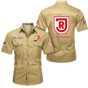 Jahn Regensburg Hemd mit kurzen Ärmeln, All-Over-Print Kurzarmhemd BDE10051325906 - Khaki