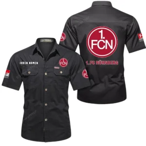 1. FC Nurnberg Hemd mit kurzen Ärmeln, All-Over-Print Kurzarmhemd BDE10051325908 - Schwarz
