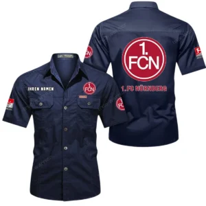 1. FC Nurnberg Hemd mit kurzen Ärmeln, All-Over-Print Kurzarmhemd BDE10051325908 - Dunkelblau