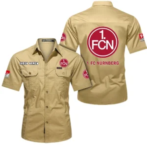 1. FC Nurnberg Hemd mit kurzen Ärmeln, All-Over-Print Kurzarmhemd BDE10051325908 - Khaki