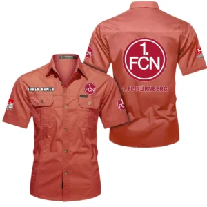 1. FC Nurnberg Hemd mit kurzen Ärmeln, All-Over-Print Kurzarmhemd BDE10051325908 - Rot