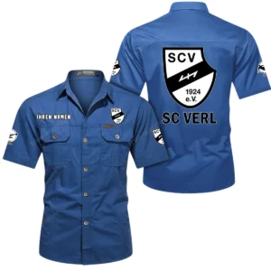 SC Verl Hemd mit kurzen Ärmeln, All-Over-Print Kurzarmhemd BDE10051325910 - Cowboyblau