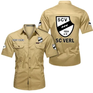 SC Verl Hemd mit kurzen Ärmeln, All-Over-Print Kurzarmhemd BDE10051325910 - Khaki