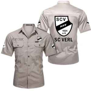 SC Verl Hemd mit kurzen Ärmeln, All-Over-Print Kurzarmhemd BDE10051325910 - Beige