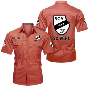 SC Verl Hemd mit kurzen Ärmeln, All-Over-Print Kurzarmhemd BDE10051325910 - Rot