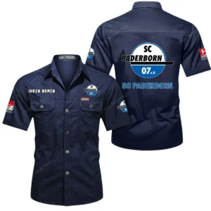 SC Paderborn Hemd mit kurzen Ärmeln, All-Over-Print Kurzarmhemd BDE10051325911 - Dunkelblau