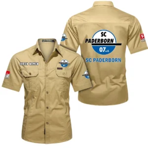 SC Paderborn Hemd mit kurzen Ärmeln, All-Over-Print Kurzarmhemd BDE10051325911 - Khaki