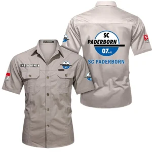 SC Paderborn Hemd mit kurzen Ärmeln, All-Over-Print Kurzarmhemd BDE10051325911 - Beige