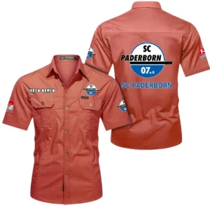 SC Paderborn Hemd mit kurzen Ärmeln, All-Over-Print Kurzarmhemd BDE10051325911 - Rot