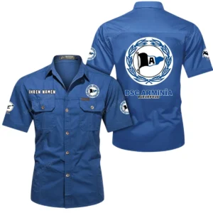 DSC Arminia Bielefeld Hemd mit kurzen Ärmeln, All-Over-Print Kurzarmhemd BDE10051325912 - Cowboyblau