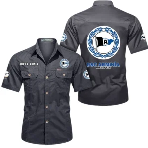 DSC Arminia Bielefeld Hemd mit kurzen Ärmeln, All-Over-Print Kurzarmhemd BDE10051325912 - Grau