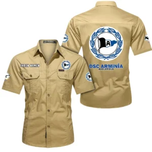 DSC Arminia Bielefeld Hemd mit kurzen Ärmeln, All-Over-Print Kurzarmhemd BDE10051325912 - Khaki