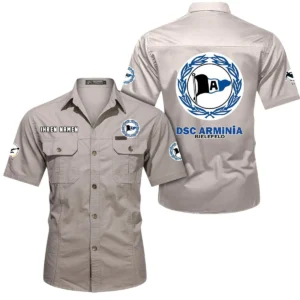 DSC Arminia Bielefeld Hemd mit kurzen Ärmeln, All-Over-Print Kurzarmhemd BDE10051325912 - Beige