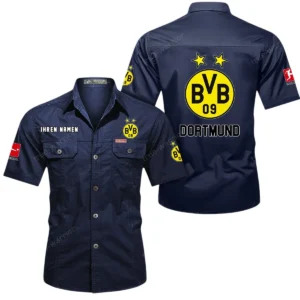 Borussia Dortmund Hemd mit kurzen Ärmeln, All-Over-Print Kurzarmhemd BDE10051325913 - Dunkelblau