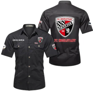 FC Ingolstadt Hemd mit kurzen Ärmeln, All-Over-Print Kurzarmhemd BDE10051325914 - Schwarz