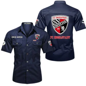 FC Ingolstadt Hemd mit kurzen Ärmeln, All-Over-Print Kurzarmhemd BDE10051325914 - Dunkelblau