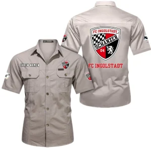 FC Ingolstadt Hemd mit kurzen Ärmeln, All-Over-Print Kurzarmhemd BDE10051325914 - Beige