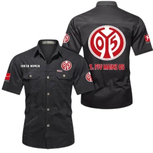 1. FSV Mainz 05 Hemd mit kurzen Ärmeln, All-Over-Print Kurzarmhemd BDE10051325915 - Schwarz