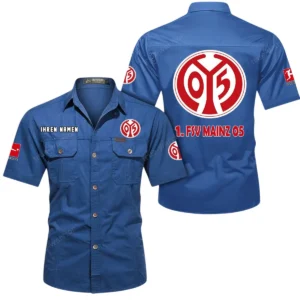1. FSV Mainz 05 Hemd mit kurzen Ärmeln, All-Over-Print Kurzarmhemd BDE10051325915 - Cowboyblau