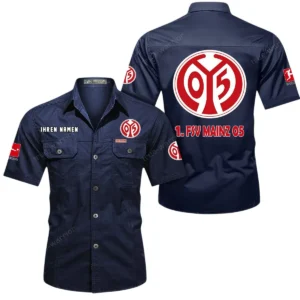1. FSV Mainz 05 Hemd mit kurzen Ärmeln, All-Over-Print Kurzarmhemd BDE10051325915 - Dunkelblau