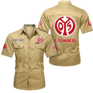 1. FSV Mainz 05 Hemd mit kurzen Ärmeln, All-Over-Print Kurzarmhemd BDE10051325915 - Khaki