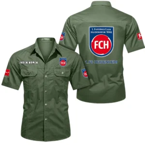 1. FC Heidenheim Hemd mit kurzen Ärmeln, All-Over-Print Kurzarmhemd BDE10051325916 - Olivgrün