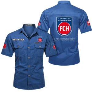 1. FC Heidenheim Hemd mit kurzen Ärmeln, All-Over-Print Kurzarmhemd BDE10051325916 - Cowboyblau