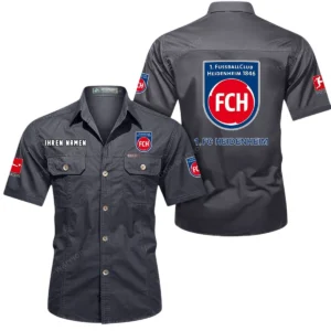 1. FC Heidenheim Hemd mit kurzen Ärmeln, All-Over-Print Kurzarmhemd BDE10051325916 - Grau