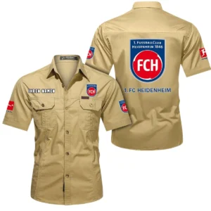 1. FC Heidenheim Hemd mit kurzen Ärmeln, All-Over-Print Kurzarmhemd BDE10051325916 - Khaki