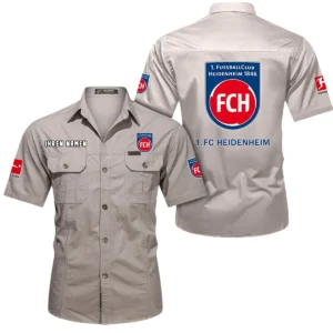 1. FC Heidenheim Hemd mit kurzen Ärmeln, All-Over-Print Kurzarmhemd BDE10051325916 - Beige