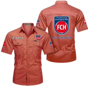 1. FC Heidenheim Hemd mit kurzen Ärmeln, All-Over-Print Kurzarmhemd BDE10051325916 - Rot