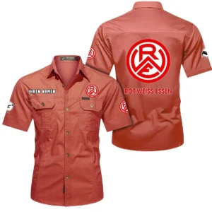 Rot-Weiss Essen Hemd mit kurzen Ärmeln, All-Over-Print Kurzarmhemd BDE10051325917 - Rot