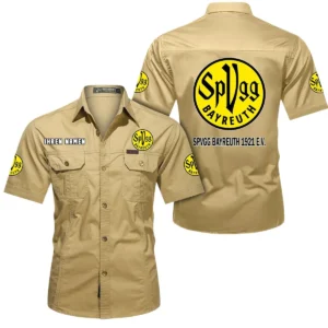 SpVgg Bayreuth Hemd mit kurzen Ärmeln, All-Over-Print Kurzarmhemd BDE10051325918 - Khaki