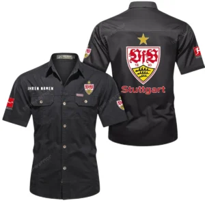 VfB Stuttgart Hemd mit kurzen Ärmeln, All-Over-Print Kurzarmhemd BDE10051325920 - Schwarz