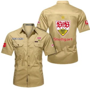 VfB Stuttgart Hemd mit kurzen Ärmeln, All-Over-Print Kurzarmhemd BDE10051325920 - Khaki