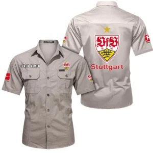 VfB Stuttgart Hemd mit kurzen Ärmeln, All-Over-Print Kurzarmhemd BDE10051325920 - Beige