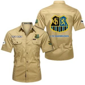 1. FC Saarbrucken Hemd mit kurzen Ärmeln, All-Over-Print Kurzarmhemd BDE10051325921 - Khaki
