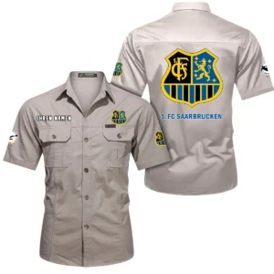 1. FC Saarbrucken Hemd mit kurzen Ärmeln, All-Over-Print Kurzarmhemd BDE10051325921 - Beige