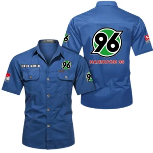 Hannover 96 Hemd mit kurzen Ärmeln, All-Over-Print Kurzarmhemd BDE10051325922 - Cowboyblau