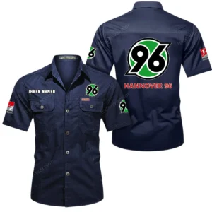 Hannover 96 Hemd mit kurzen Ärmeln, All-Over-Print Kurzarmhemd BDE10051325922 - Dunkelblau